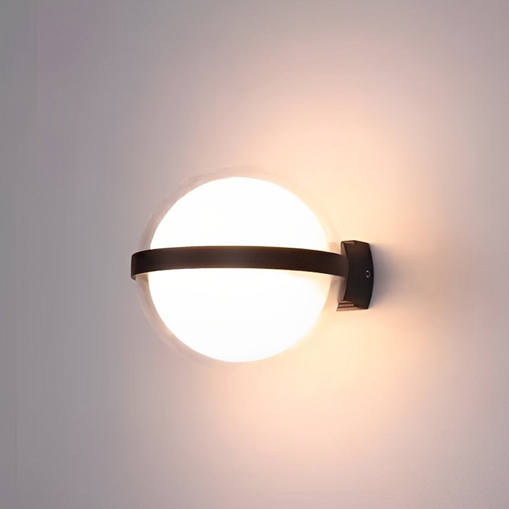 Modern Round LED Up and Down Outdoor Wall Sconce Waterproof Exterior Lighting for Porch Yard
