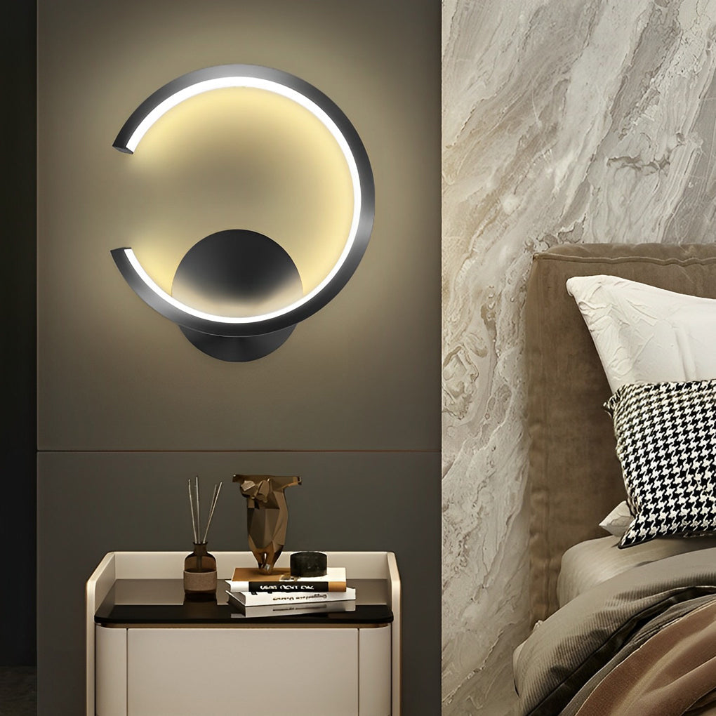 Modern Round LED Wall Sconce Dimmable Nordic Minimalist Bedside Light Fixture