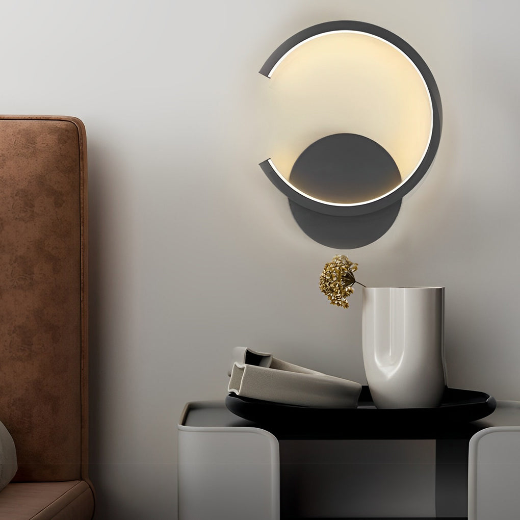 Modern Round LED Wall Sconce Dimmable Nordic Minimalist Bedside Light Fixture