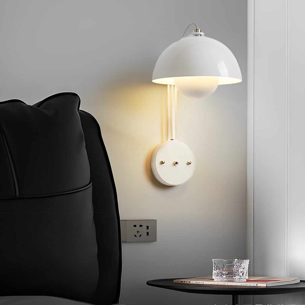 Modern Round Metal Wall Sconce with Three Step Dimming Nordic Circular Iron Wall Lamp