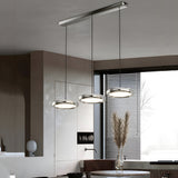 Modern Round Metallic LED Pendant Light for Kitchen Island and Dining Room Black or Chrome