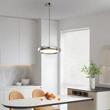 Modern Round Metallic LED Pendant Light for Kitchen Island and Dining Room Black or Chrome