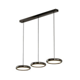 Modern Round Metallic LED Pendant Light for Kitchen Island and Dining Room Black or Chrome