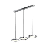 Modern Round Metallic LED Pendant Light for Kitchen Island and Dining Room Black or Chrome