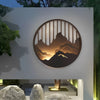 Modern Round Mountain Scenery LED Waterproof Outdoor Wall Sconce Lamp for Exterior Decor