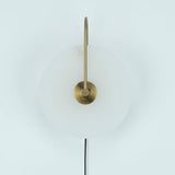 Modern Round Natural Alabaster LED Plug In Wall Sconce Ambient Indoor Lighting Fixture