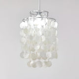 Modern Round Natural Shell Chandelier Luxury Coastal Pendant Lighting for Dining Room