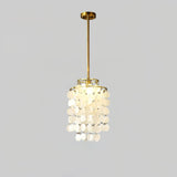 Modern Round Natural Shell Chandelier Luxury Coastal Pendant Lighting for Dining Room
