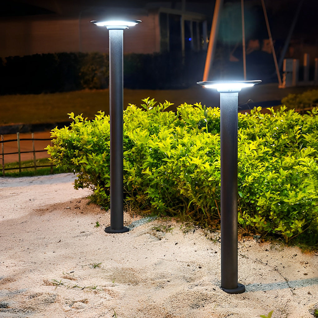 Modern Round Outdoor Solar Pathway Light Waterproof LED Lawn Lamp for Garden Decor