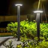 Modern Round Outdoor Solar Pathway Light Waterproof LED Lawn Lamp for Garden Decor