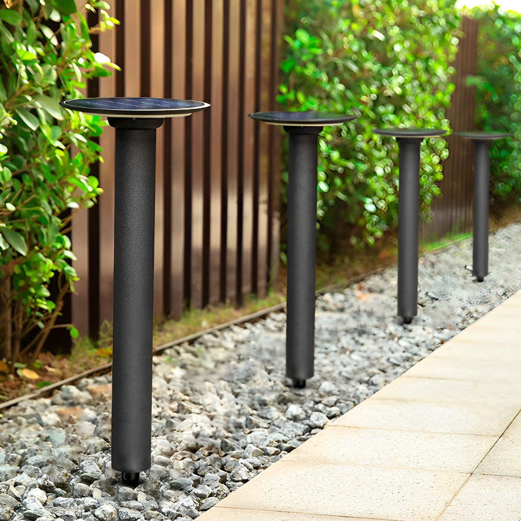 Modern Round Outdoor Solar Pathway Light Waterproof LED Lawn Lamp for Garden Decor