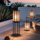 Modern Round Pillar Acrylic Lantern Outdoor Landscape Light for Garden and Pathway