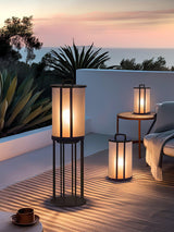 Modern Round Pillar Acrylic Lantern Outdoor Landscape Light for Garden and Pathway
