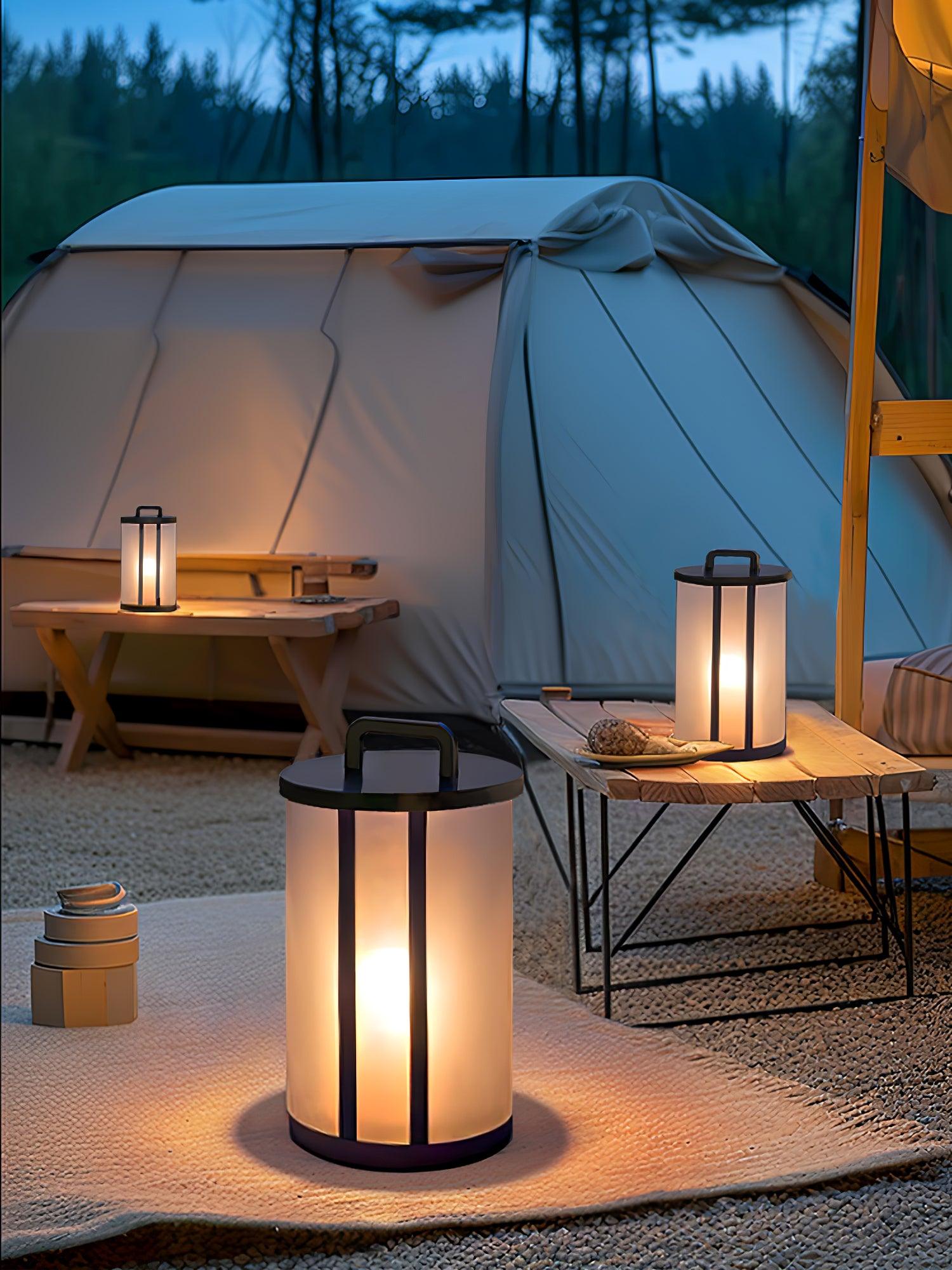 Modern Round Pillar Acrylic Lantern Outdoor Landscape Light for Garden and Pathway