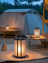 Modern Round Pillar Acrylic Lantern Outdoor Landscape Light for Garden and Pathway