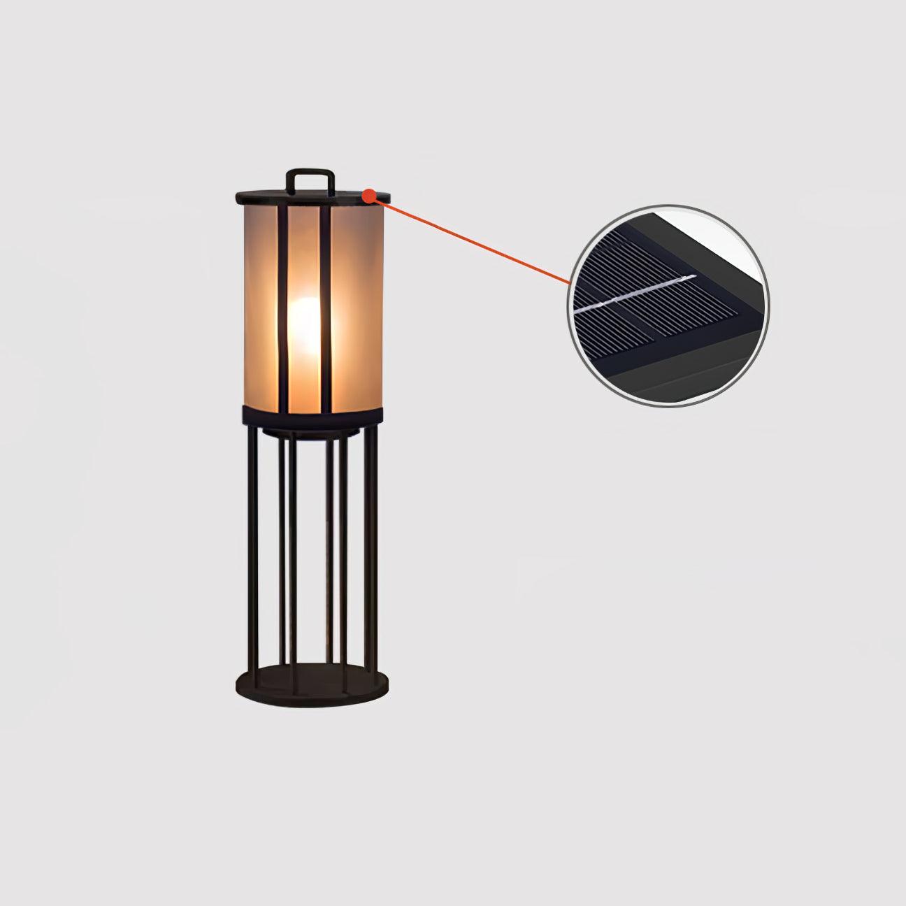Modern Round Pillar Acrylic Lantern Outdoor Landscape Light for Garden and Pathway
