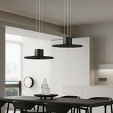 Modern Round Plate LED Pendant Light Minimalist Hanging Lamp for Kitchen Island