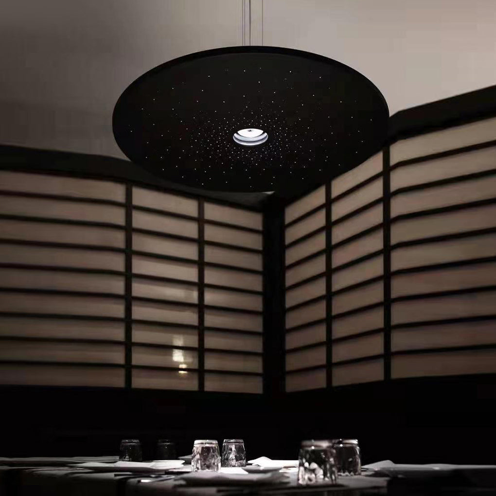 Modern Round Plate LED Pendant Light Minimalist Hanging Lamp for Kitchen Island