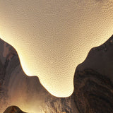 Modern Round Rock Slab Wall Sconce with Mountain Scenery Painting LED Lighting