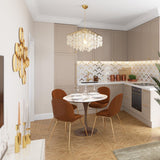 Modern Round Shell Pendant Light Coastal Chandelier for Living Room and Bedroom