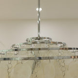 Modern Round Shell Pendant Light Coastal Chandelier for Living Room and Bedroom