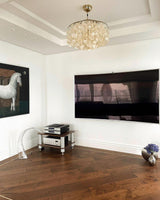 Modern Round Shell Pendant Light Coastal Chandelier for Living Room and Bedroom