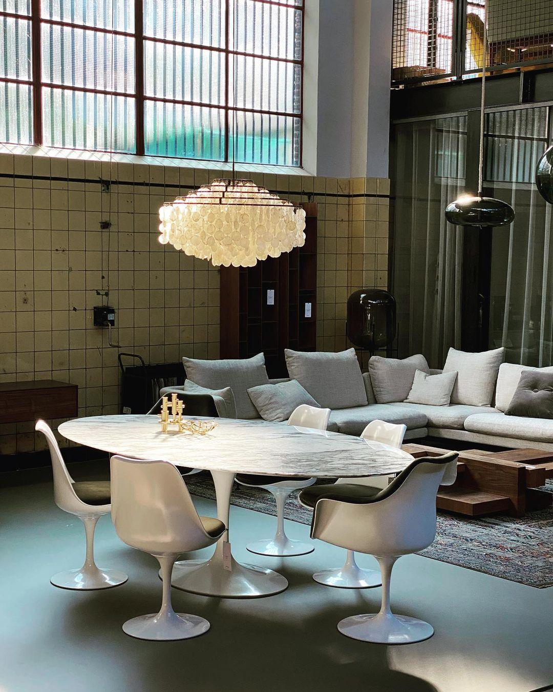 Modern Round Shell Pendant Light Coastal Chandelier for Living Room and Bedroom