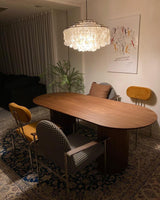 Modern Round Shell Pendant Light Coastal Chandelier for Living Room and Bedroom