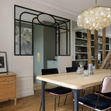 Modern Round Shell Pendant Light Coastal Chandelier for Living Room and Bedroom