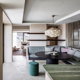 Modern Round Shell Pendant Light Coastal Chandelier for Living Room and Bedroom