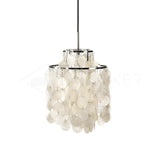 Modern Round Shell Pendant Light Coastal Chandelier for Living Room and Bedroom