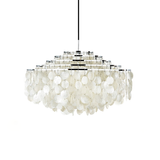 Modern Round Shell Pendant Light Coastal Chandelier for Living Room and Bedroom