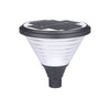 Modern Round Solar LED Outdoor Lamp Post Black Finish Dusk to Dawn Sensor Lighting