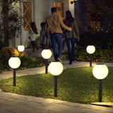 Modern Round Solar LED Pathway Lights Waterproof Outdoor Garden Stake Lighting with 3 Step Dimming