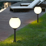 Modern Round Solar LED Pathway Lights Waterproof Outdoor Garden Stake Lighting with 3 Step Dimming
