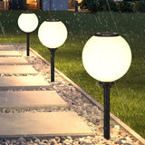 Modern Round Solar LED Pathway Lights Waterproof Outdoor Garden Stake Lighting with 3 Step Dimming