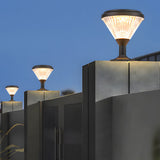 Modern Round Solar Post LED Pier Mount Light Waterproof Outdoor Lighting for Garden Fence and Gate