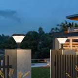 Modern Round Solar Post LED Pier Mount Light Waterproof Outdoor Lighting for Garden Fence and Gate
