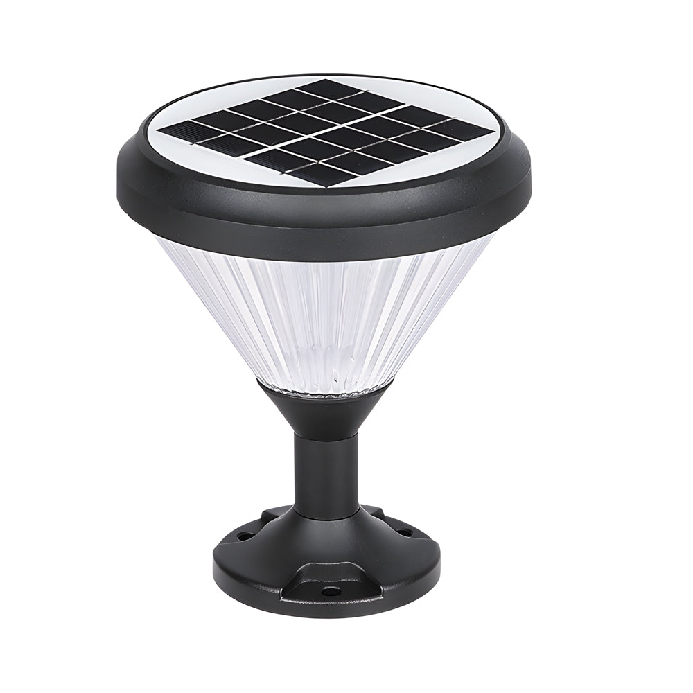 Modern Round Solar Post LED Pier Mount Light Waterproof Outdoor Lighting for Garden Fence and Gate