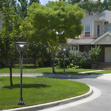 Modern Round Solar Powered Outdoor Pillar Light IP65 Waterproof LED Lamp Post for Garden Path