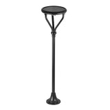 Modern Round Solar Powered Outdoor Pillar Light IP65 Waterproof LED Lamp Post for Garden Path