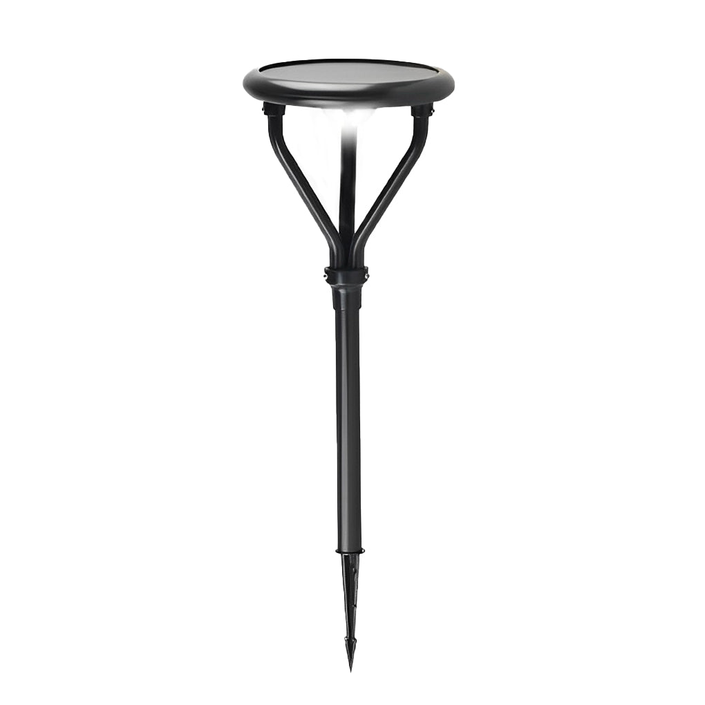 Modern Round Solar Powered Outdoor Pillar Light IP65 Waterproof LED Lamp Post for Garden Path
