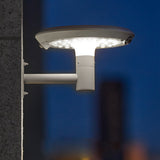 Modern Round Solar Powered Outdoor Wall Light with Dual Motion Sensor in Gray