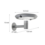 Modern Round Solar Powered Outdoor Wall Light with Dual Motion Sensor in Gray