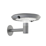 Modern Round Solar Powered Outdoor Wall Light with Dual Motion Sensor in Gray