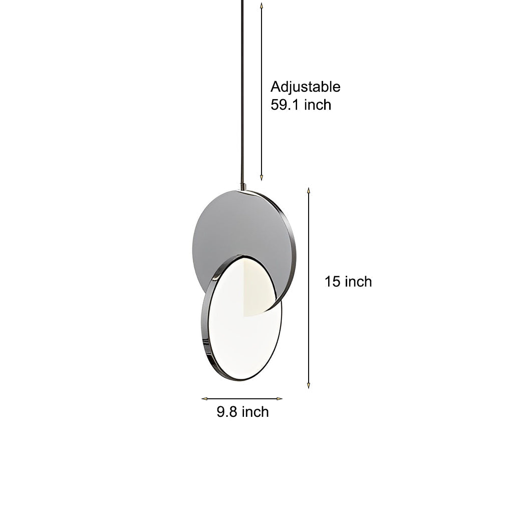 Modern Round Stainless Steel LED Pendant Light Acrylic Hanging Lamp for Dining Room and Bedroom