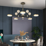 Modern Round Star Ball Glass Ceiling Light with 3 Step Dimming for Bedroom and Living Room