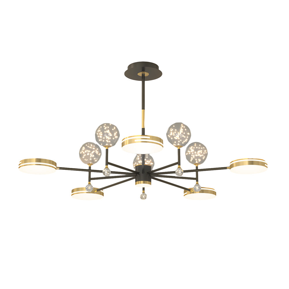 Modern Round Star Ball Glass Ceiling Light with 3 Step Dimming for Bedroom and Living Room