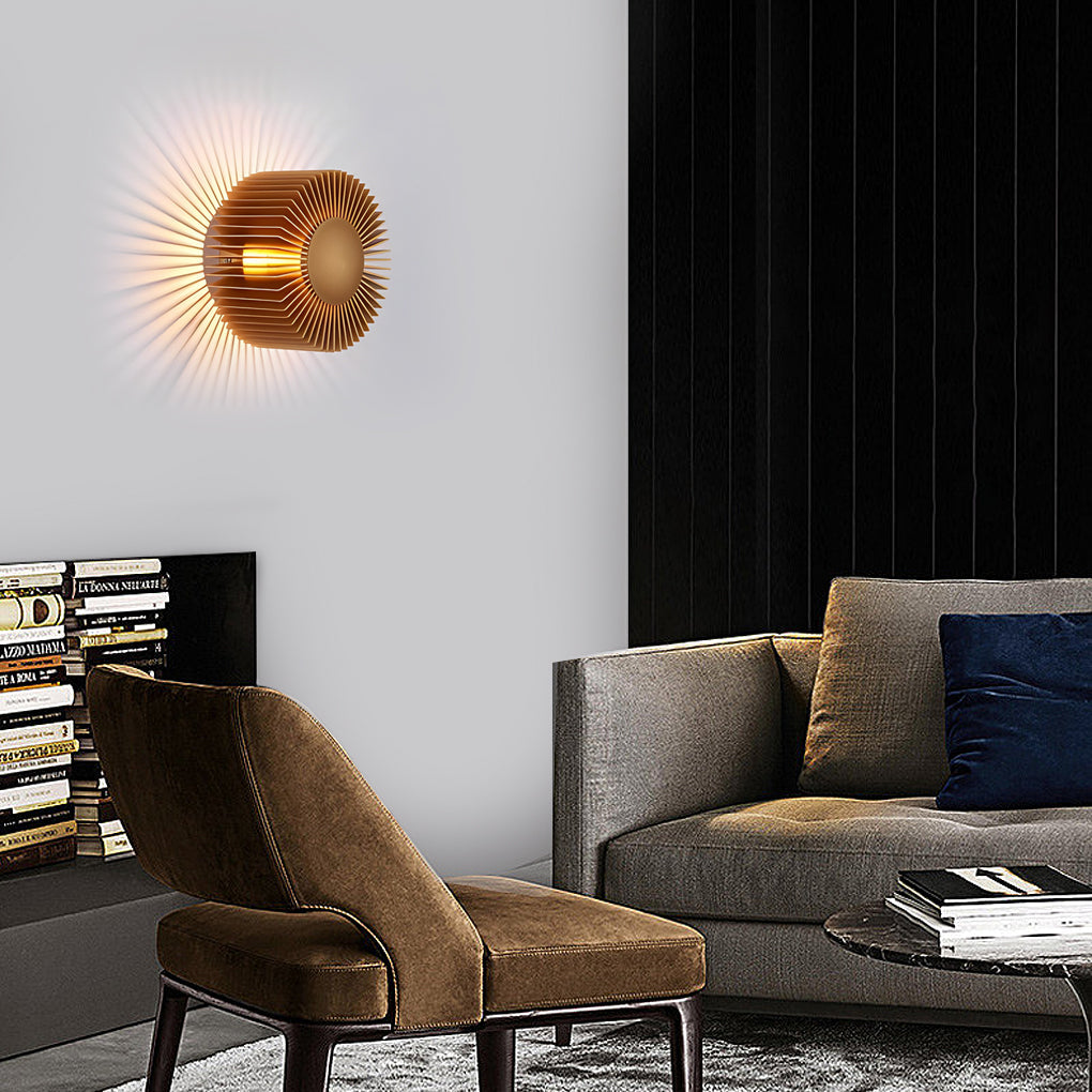 Modern Round Sunflower LED Wall Sconce Creative Aluminum Decorative Indoor Light Fixture