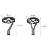 Modern Round Waterproof LED Outdoor Post Top Light Single or Double Arm Black Aluminum Pathway Fixture